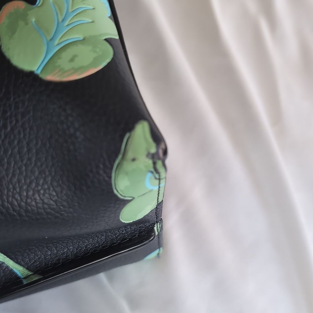 Coach 🌸 MOLLIE Floral Dreamy Land Print Leather Tote In Midnight - Picture 16 of 17